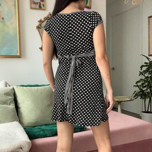 Y2K Black & White Polka Dot Dress - Picture 5 of 5